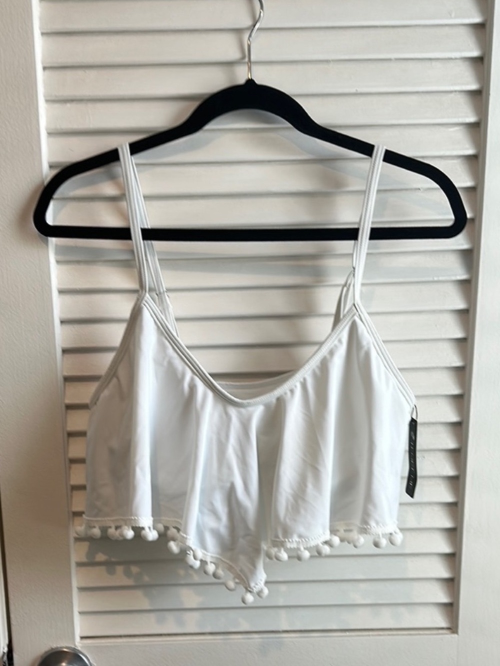 Tempt me bikini top Large NWT white pom Pom women - Picture 3 of 4